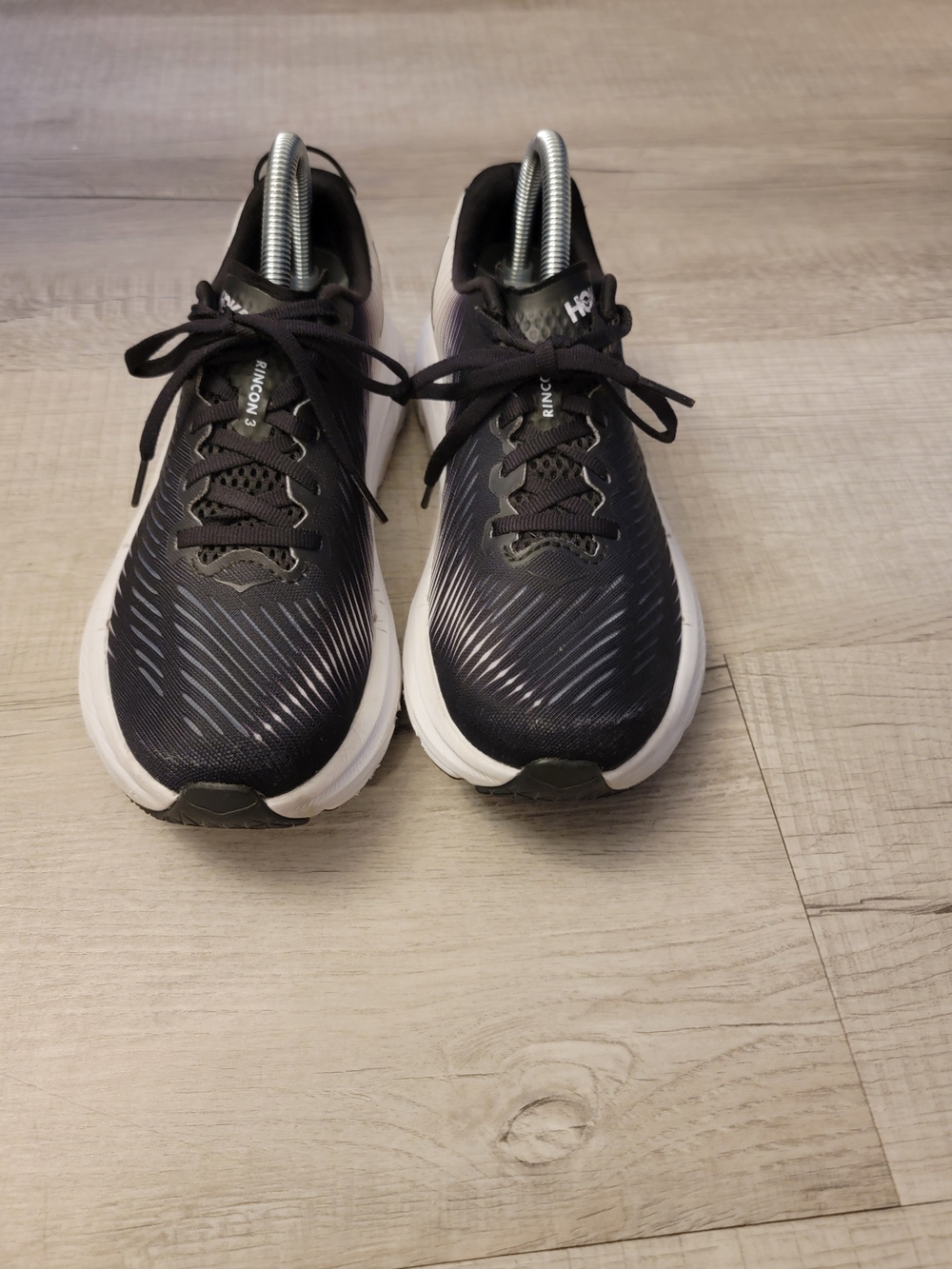 Hoka Rincon 3 Men's Running Shoes - Black with White Soles